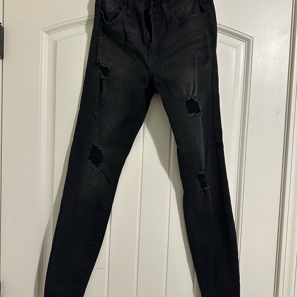 Cello Black Distressed Jeans Jeggings